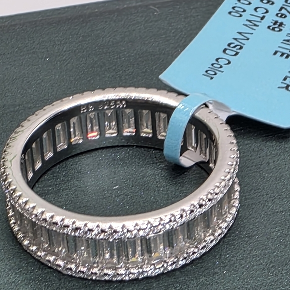 ✨ 4.26 CTW Moissanite Eternity Band,(Size 9) S925 SILVER - Picture 2 of 5